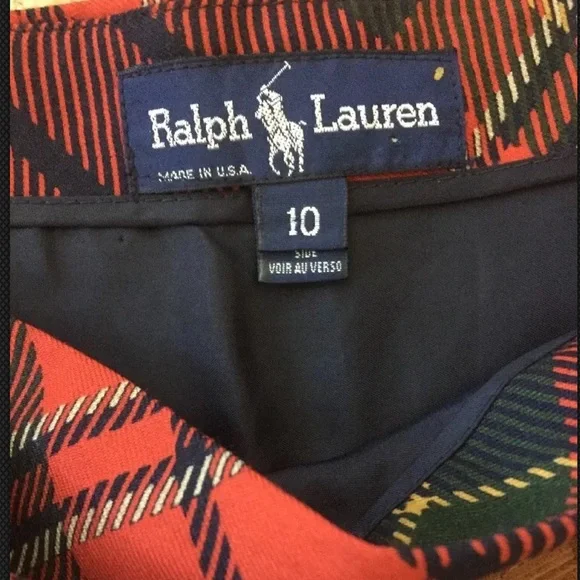 RALPH LAUREN Hunter Elk Deer Tartan Plaid Skirt 10